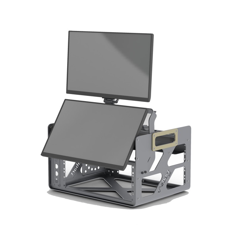 Abart Pro goRACK™ 2x monitor 24″ 1x 4U19″ 1x 1U10″ 1x1U powerstrip