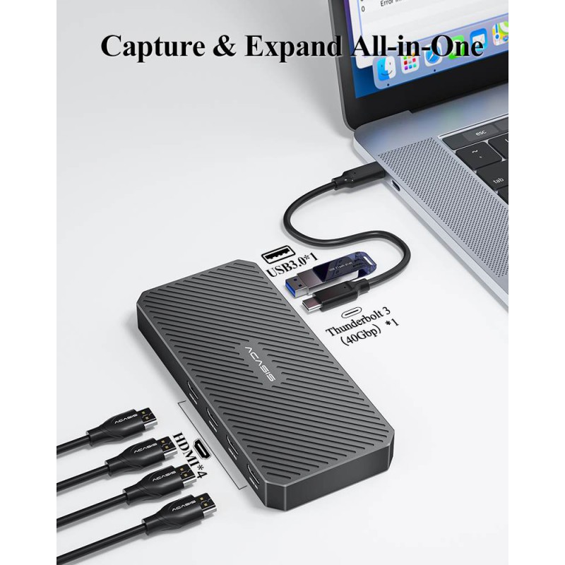Acasis Thunderbolt 3 Quad HDMI Channel Video Capture Card Compatible with MAC OS System