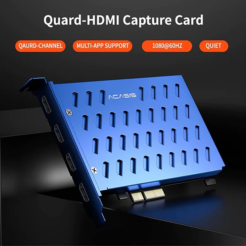 Acasis Pro Capture Quad HDMI Video Capture Card PCIe 1080P 60FPS 4-Channel Built-in Capture Device,AC-4HDMIPlus
