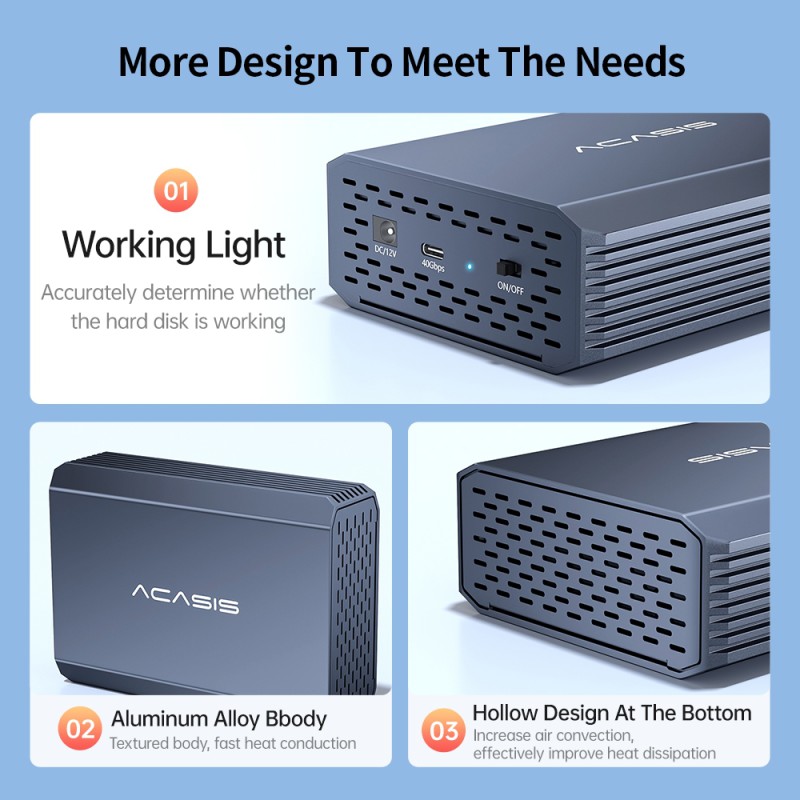 ACASIS U.2 | U.3 2,5" Enterprise NVMe SSD Thunderbolt 4 | USB-C 40 Gb/s enclosure