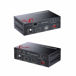 Advanced 4K Fiber KVM Extender over IP, up to 500m Zero Latency, 3x USB 2.0 Ports