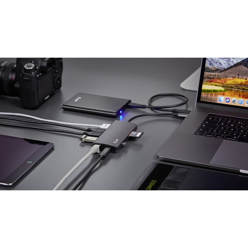 LMP USB-C 3.1 mini Dock 1xHDMI 3xUSB-A 1xRJ45 1GbE 1xUSB-C 60W SDcard HDCP