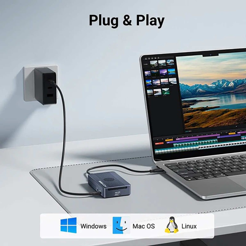 Abart Pro Sonic Dual - drive enclosure - HUB - 2x NVMe M.2 SSD PCIe USB4 Thunderbolt 40 Gb/s HDMI USB-C 40 Gb/s USB-A 10 Gb/s