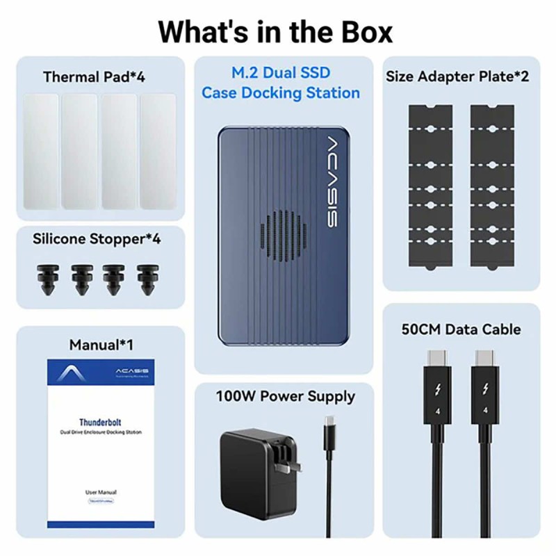 Abart Pro Sonic Dual - drive enclosure - HUB - 2x NVMe M.2 SSD PCIe USB4 Thunderbolt 40 Gb/s HDMI USB-C 40 Gb/s USB-A 10 Gb/s