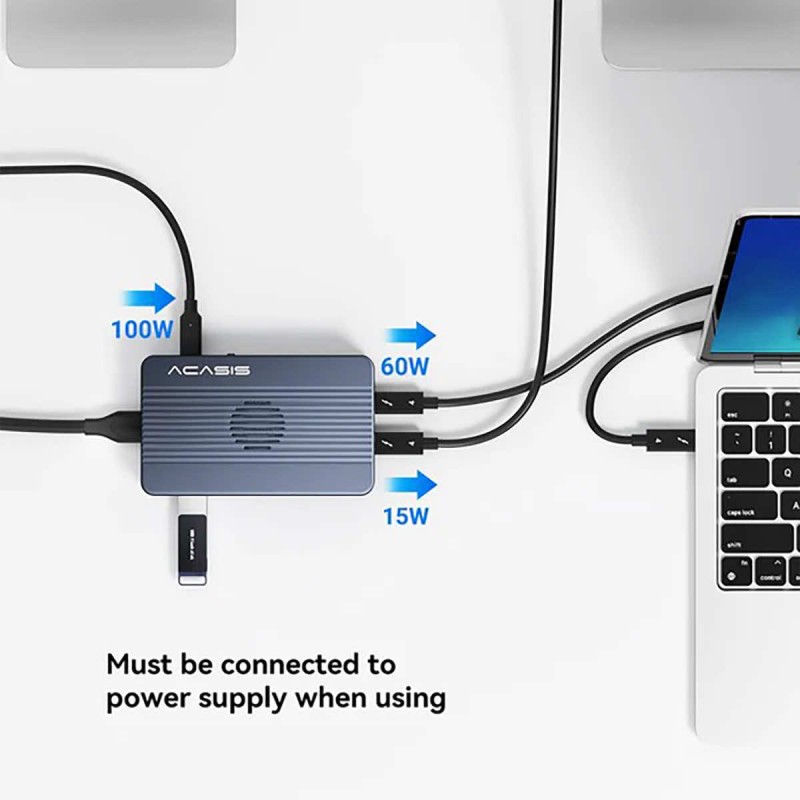 Abart Pro Sonic Dual kieszeń obudowa dysku HUB 2x NVMe M.2 SSD PCIe USB4 Thunderbolt 40 Gb/s HDMI USB-C 40 Gb/s USB-A 10 Gb/s