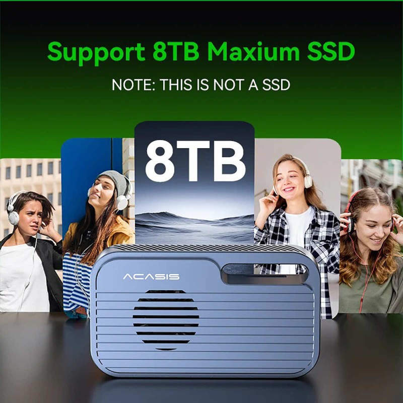 Acasis 80Gbps obudowa na dysk M.2 NVMe SSD kompatybilna z Thunderbolt 5, Thunderbolt 4 i 3 USB4 do 6000MB/s