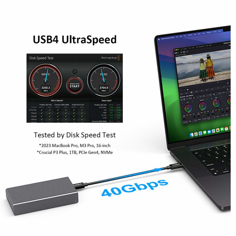 Dysk LMP 4TB SSD M.2 NVMe PCIe Thunderbolt 4 USB4 Thunderbolt 3 40Gb/s Szybki! do 3500MB/s