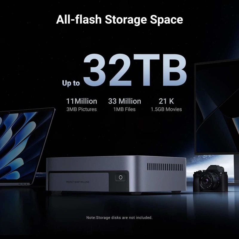 UGREEN NASync DXP480T Plus 16TB NAS 4x M.2 SSD NVMe PCIe 10GbE 2x Thunderbolt HDMI USB-A