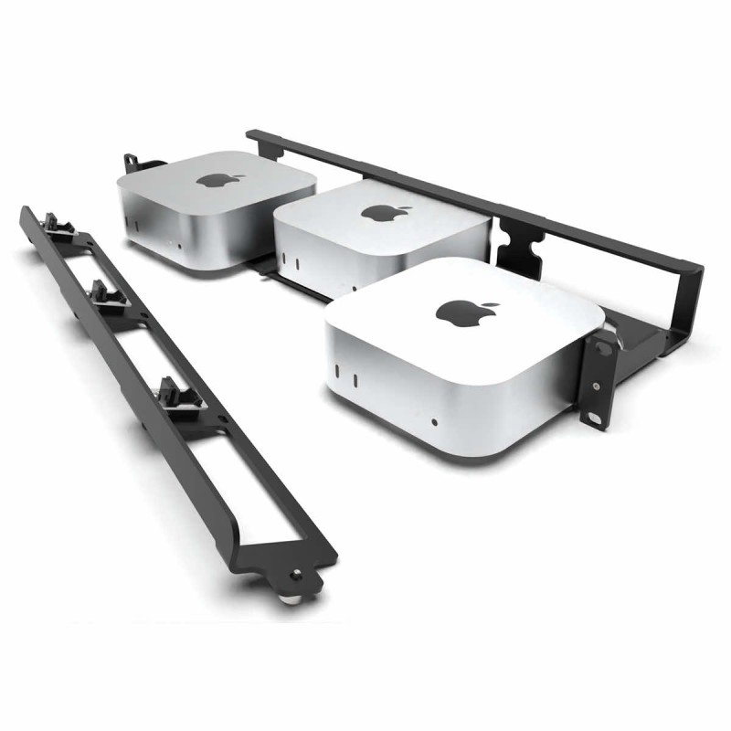 Rack mount MacRack Mac mini 2024+ Rack 19″ 2U for 1-3 Apple Mac mini 2024+