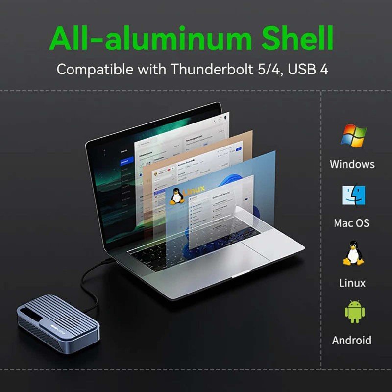 Acasis TB501Pro 2TB 80Gbps M.2 NVMe SSD Drive Compatible with Thunderbolt 5 Thunderbolt 4 and 3 USB4 up to 6000MB/s