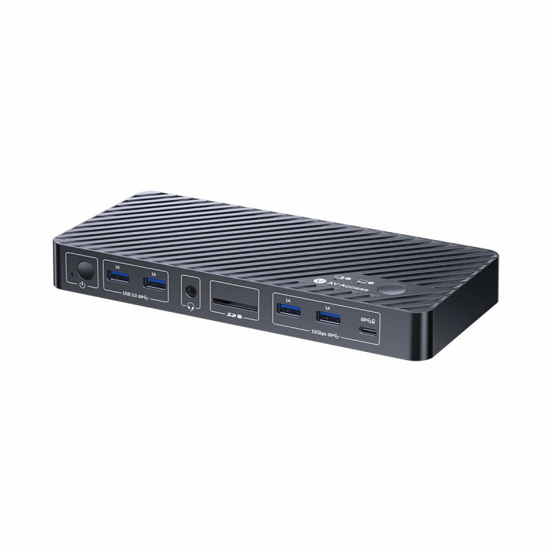 iDock M10 KVM Switch Docking Station for MacBook and PC 2x 4K HDMI 1x Laptop + 1x Desktop, 100W Charging, 10-in-1 USB-C Dock