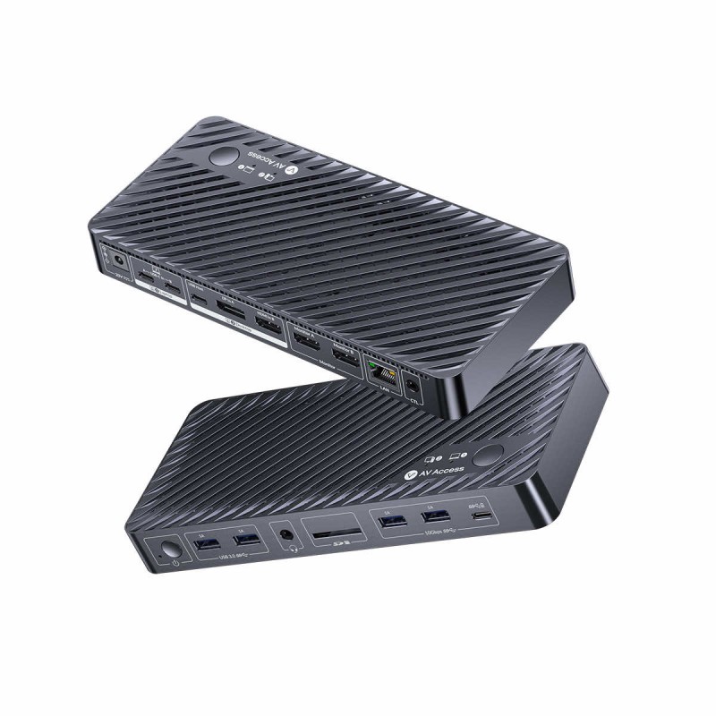 iDock M10 KVM Switch Docking Station for MacBook and PC 2x 4K HDMI 1x Laptop + 1x Desktop, 100W Charging, 10-in-1 USB-C Dock