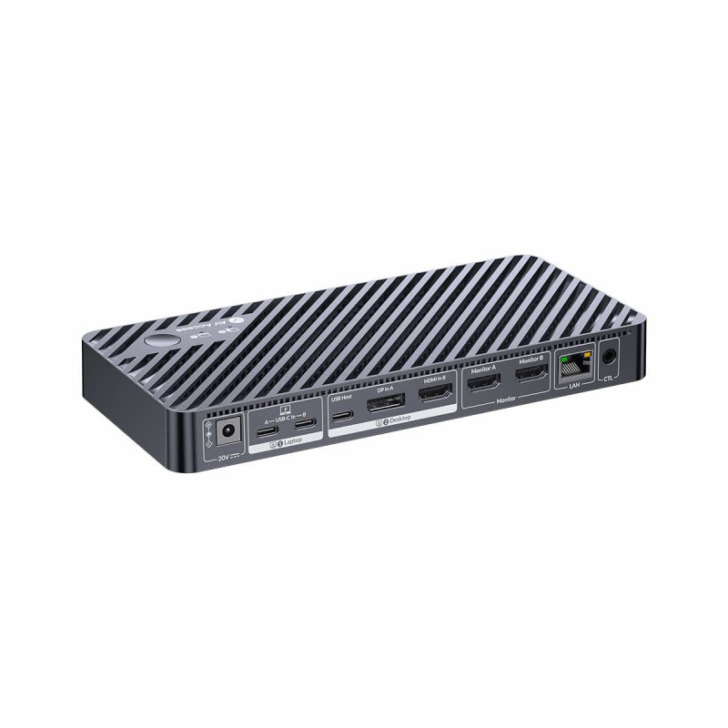iDock M10 KVM Switch Docking Station for MacBook and PC 2x 4K HDMI 1x Laptop + 1x Desktop, 100W Charging, 10-in-1 USB-C Dock