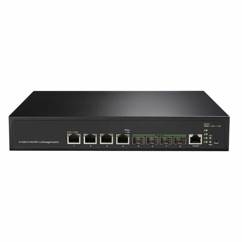 Switch Abart Pro 4x 10GbE RJ45 + 4x 10GbE SFP+ L3 Zarządzalny ABP-SW10GM04C04F