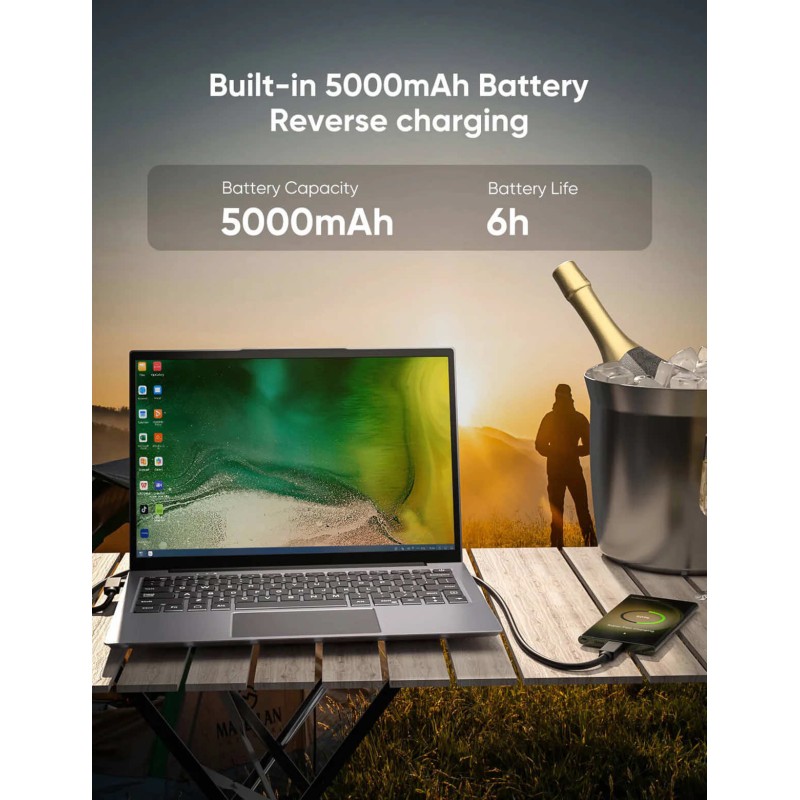 14,1-calowy przenośny monitor IPS Dopesplay 1200p HDR z klawiaturą i wbudowanym akumulatorem 5000 mAh
