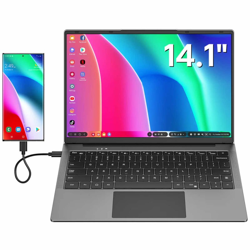 14.1 Inch Dopesplay 1200p HDR IPS Portable Monitor With Keyboard Built-In 5000mah Battery