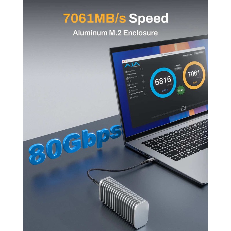 TerraMaster D1 SSD PRO kieszeń Thunderbolt 5 na 1x dysk M.2 SSD NVMe do 80 Gb/s kompatybilna z USB-C