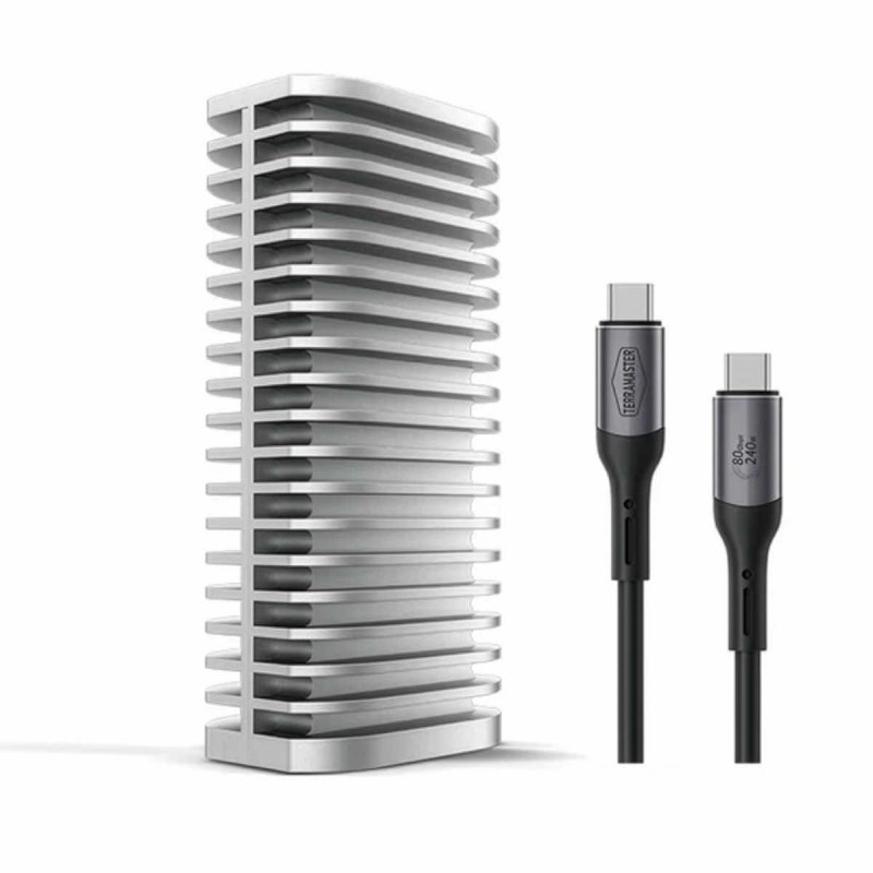 TerraMaster D1 SSD PRO Thunderbolt 5 enclosure for 1x M.2 SSD NVMe drive up to 80 Gb/s compatible with USB-C