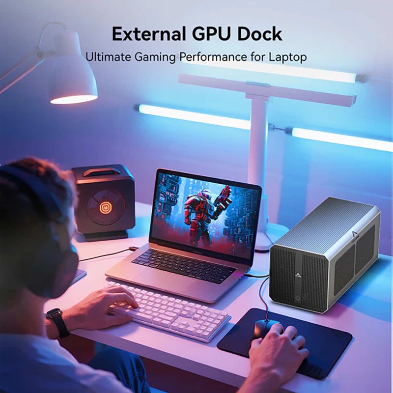 Acasis eGPU Dock 40Gb/s External Box for 1x PCIe 3.0 x16 to Thunderbolt | USB4 with USB-A 10Gb/s | with SFX 650W Power Supply