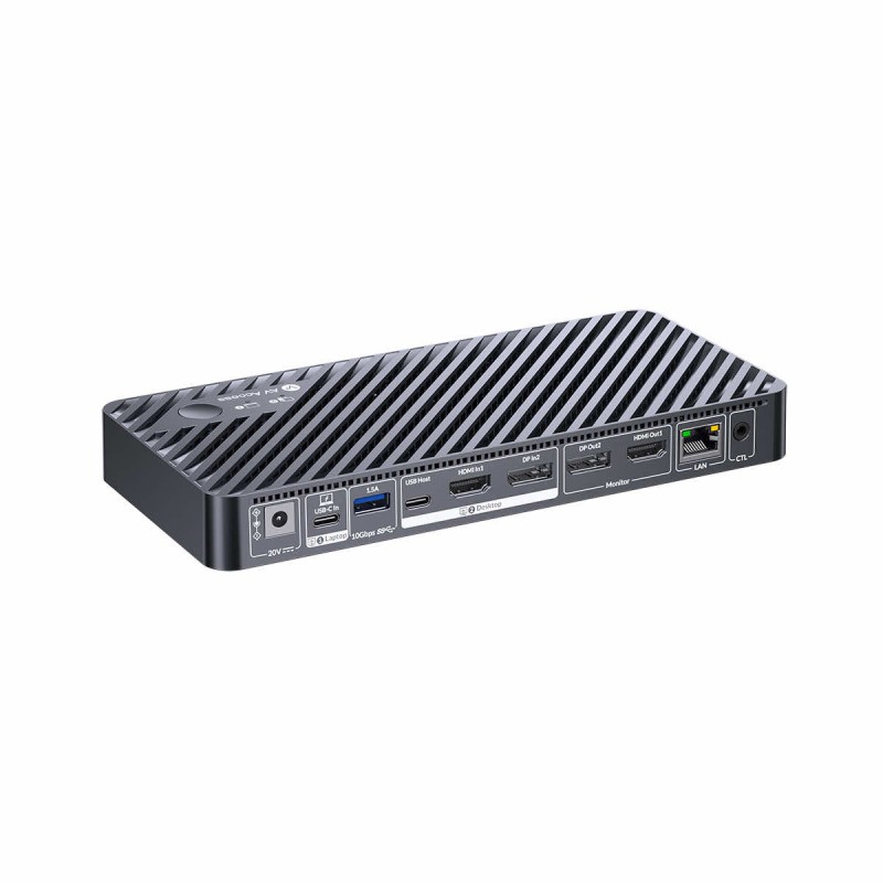 iDock B10 USB-C KVM Switch Docking Station 1 Laptop & 1 Desktop, 8K@60Hz Dual Monitors, 100W PD, USB 3.2, 1GbE