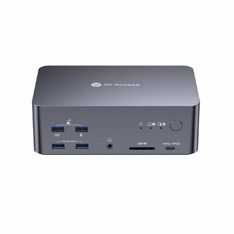 iDock B23 8K Triple Monitor KVM Switch Docking Station for a Desktop and a Laptop (100W PD), 12-in-1, 8K@60Hz