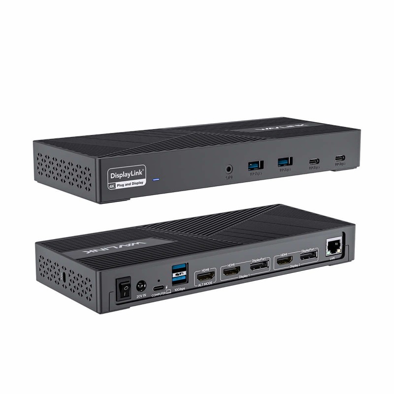 WavLink USB-C 15-in-1 Triple 4K Display Stacja dokująca z DisplayLink 3x 4K Display | 1GbE LAN | 6x USB 10 Gbs | 100W PD