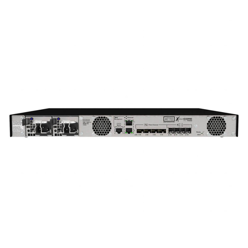 ATTO XstreamCORE FC 7550 Quad 16Gb FC to 12Gb SAS/SATA Storage Controller inc LC SFP+ Modules. R/PSU 1RU