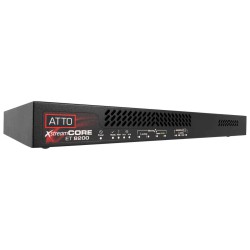 ATTO XstreamCORE FC 8200 Dual 40Gb FC to 12Gb SAS/SATA Storage Controller inc QSFP+ Modules. R/PSU 1RU