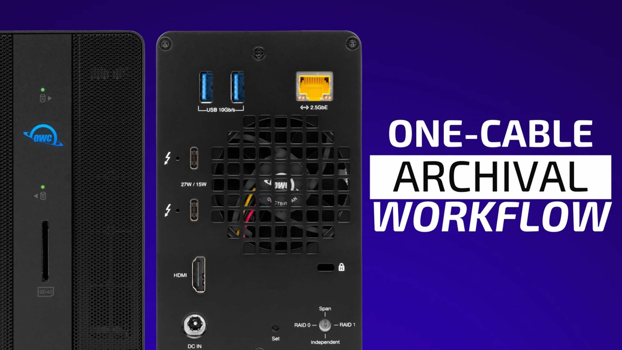 The OWC Gemini is a universal RAID enclosure and docking station that makes it easy to back up projects such as audio or video.