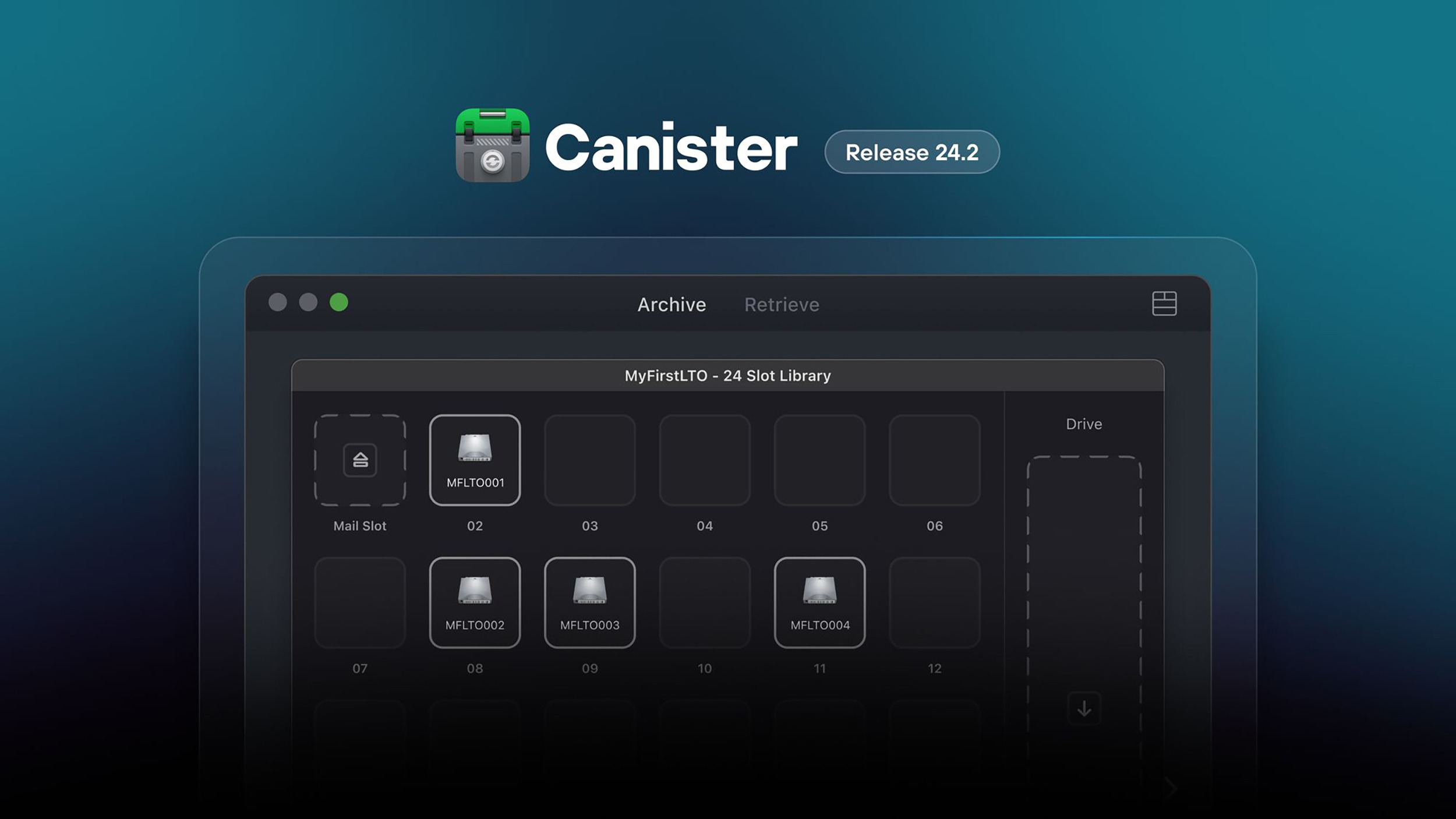 Tape Libraries, new in Canister 24.2 LTO