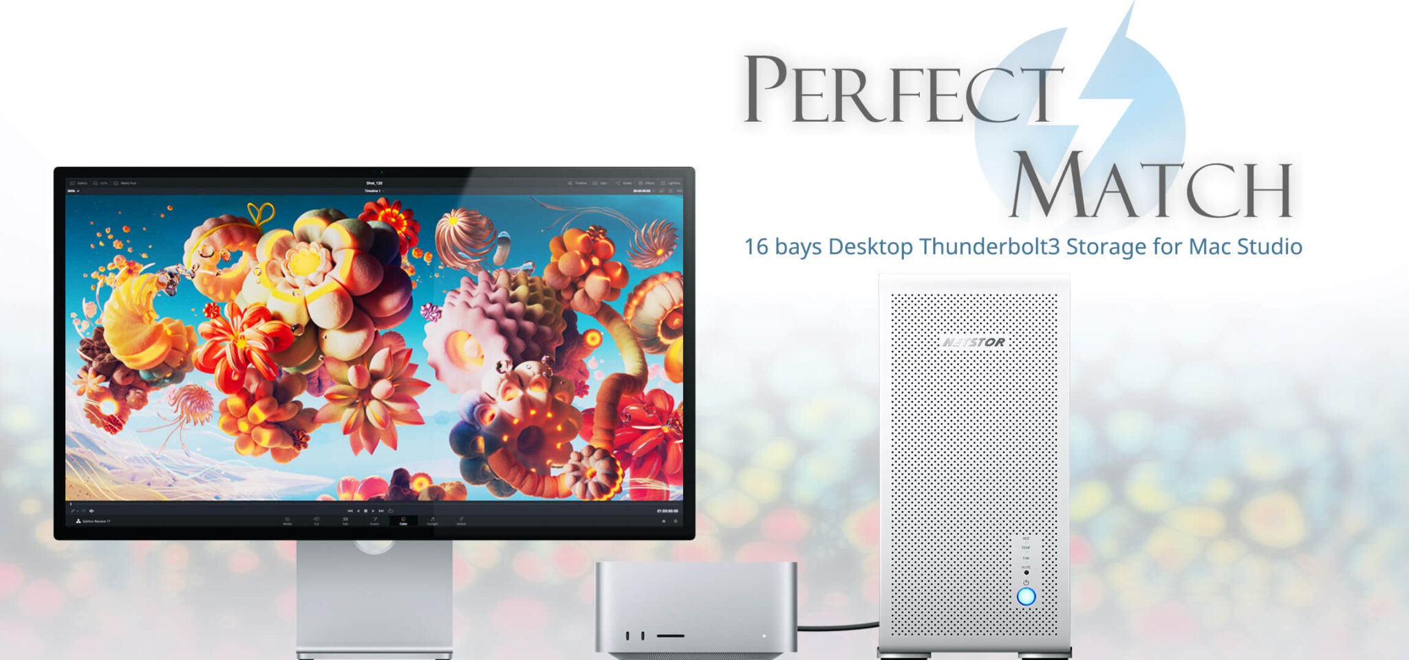 Do 320TB w sprzętowym RAID poprzez port Thunderbolt. Z Mac Studio idealna para!